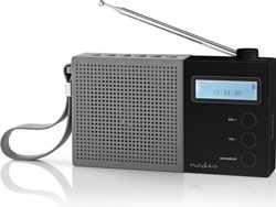 Nedis portable DAB+ radio met klok en wekker / grijs/zwart