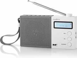 Nedis portable DAB+ radio met klok en wekker / grijs/wit